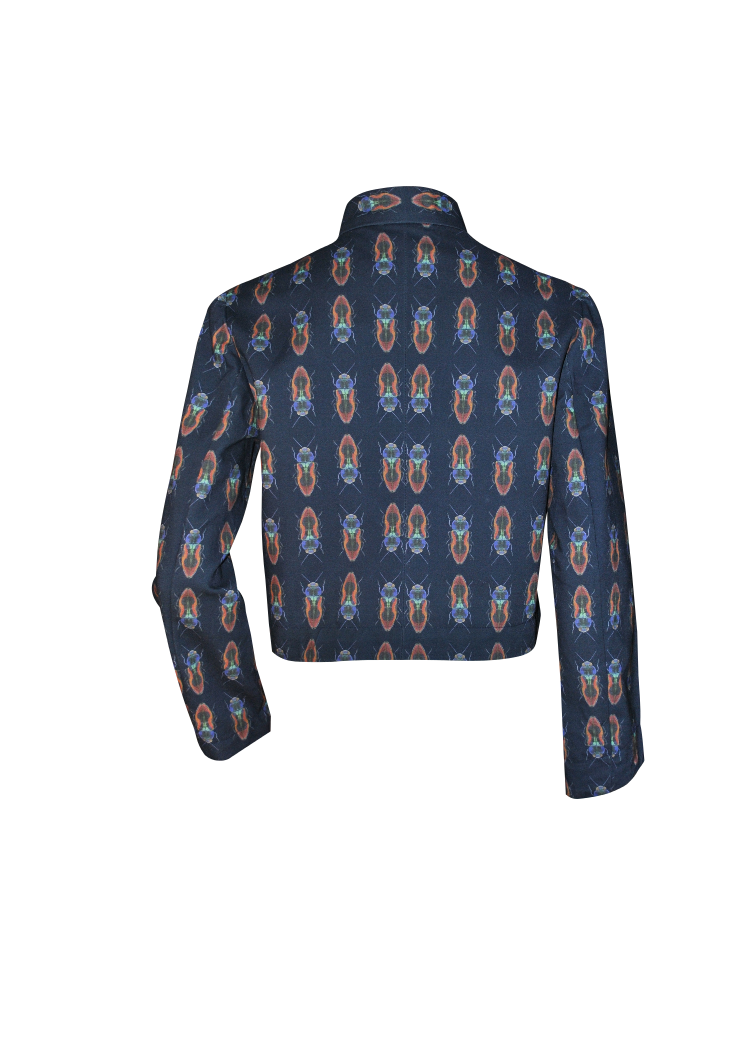 Yuna Miray taillierter Kurzblazer "the Jacket" mit Print
