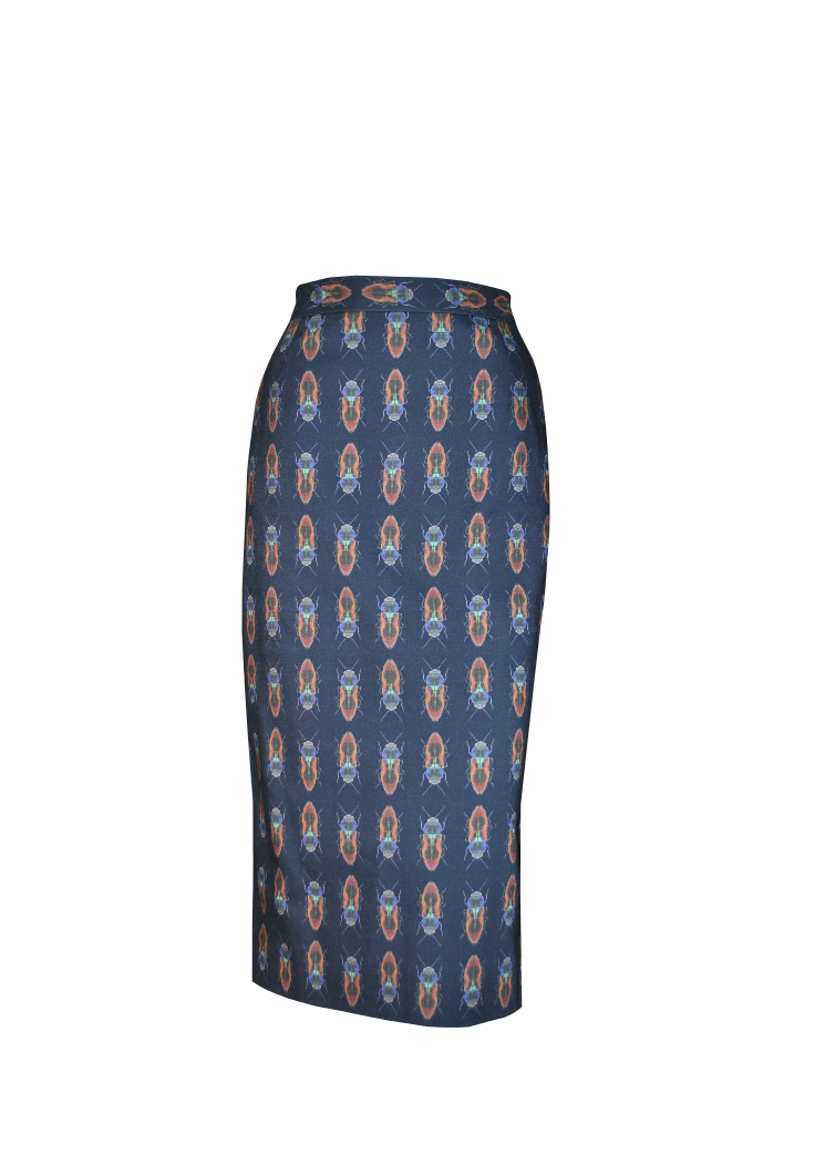 Yuna Miray hoch geschnittener Bleistiftrock "Pencil- the Skirt" mit Print