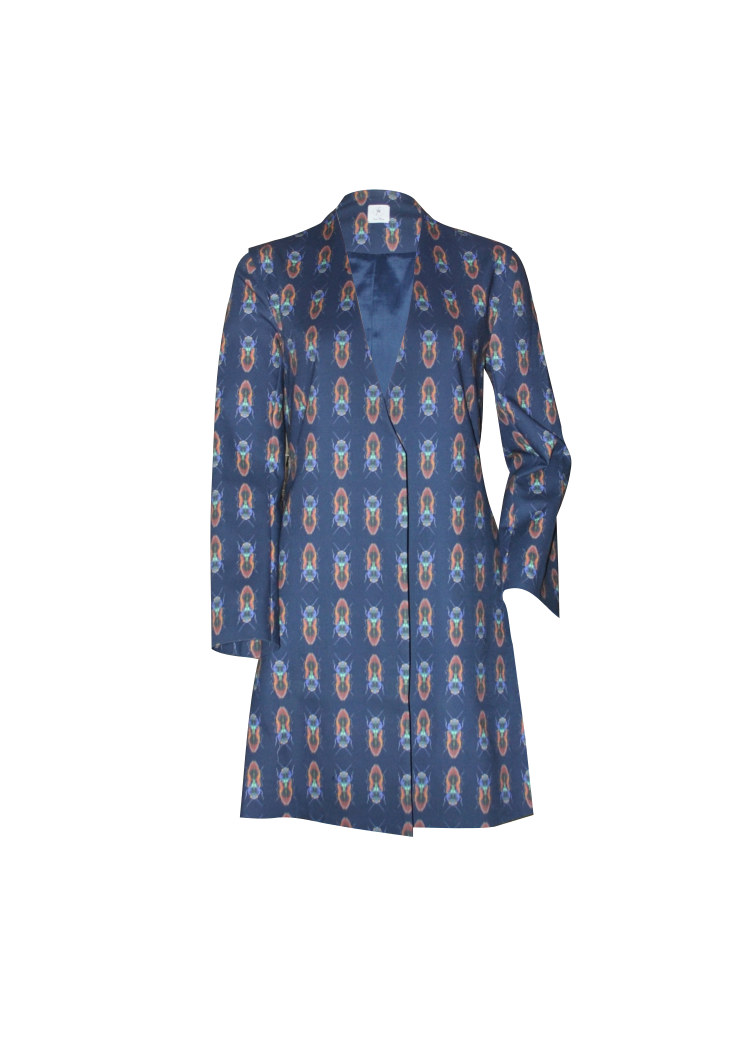 Yuna Miray Longblazer Mantel mit farbenfrohem Print "Coat"
